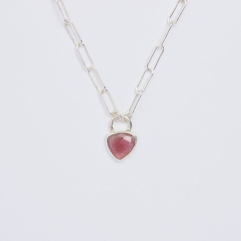 10月誕生石トルマリンのシルバーネックレス
