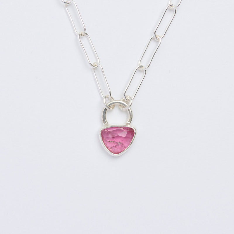 10月誕生石トルマリンのシルバーネックレス