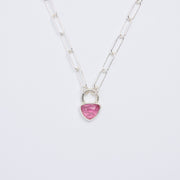 10月誕生石トルマリンのシルバーネックレス