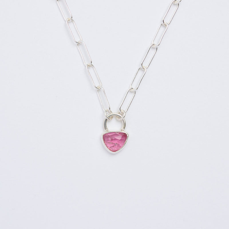 10月誕生石トルマリンのシルバーネックレス