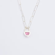 10月誕生石トルマリンのシルバーネックレス