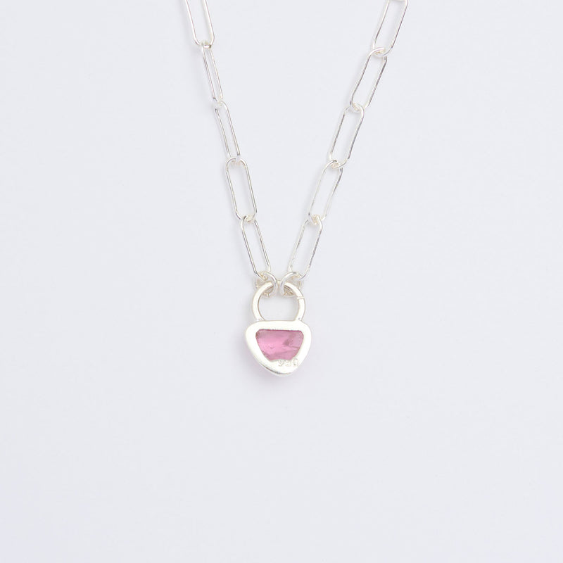 10月誕生石トルマリンのシルバーネックレス