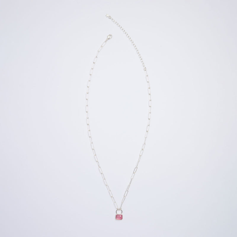 10月誕生石トルマリンのシルバーネックレス