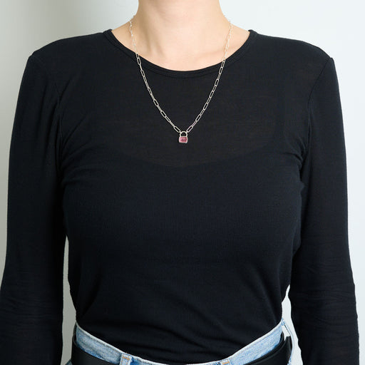 10月誕生石トルマリンのシルバーネックレス