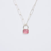 10月誕生石トルマリンのシルバーネックレス