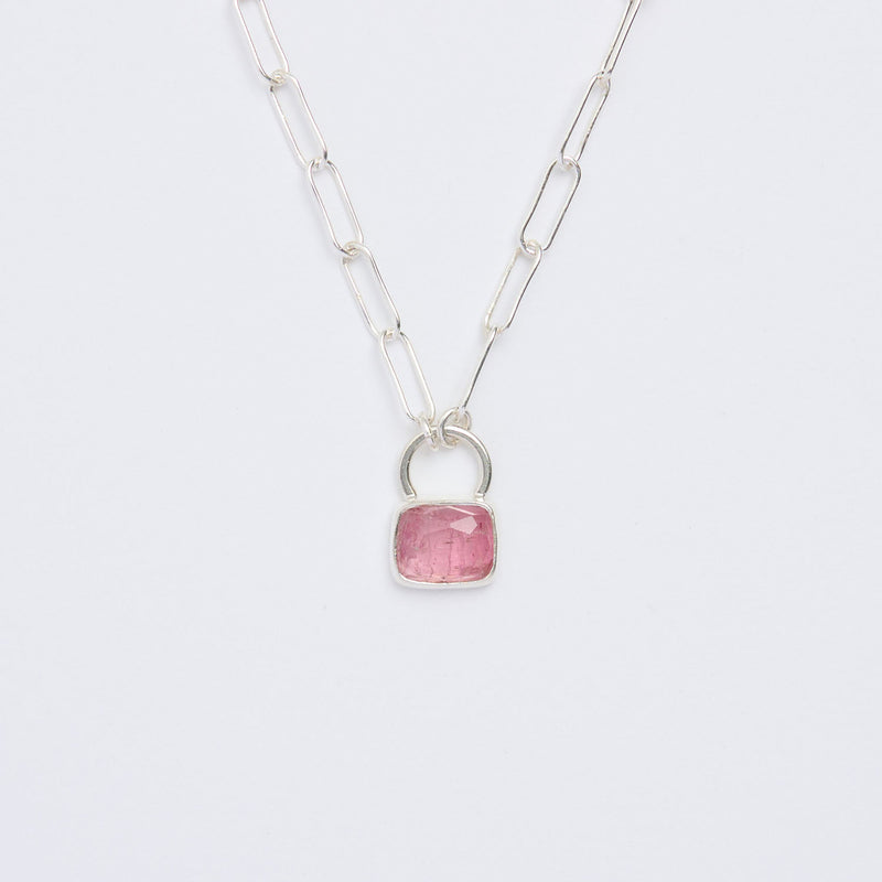 10月誕生石トルマリンのシルバーネックレス