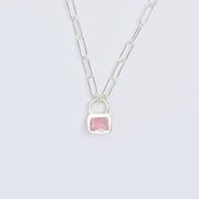 10月誕生石トルマリンのシルバーネックレス