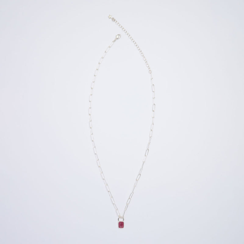10月誕生石トルマリンのシルバーネックレス