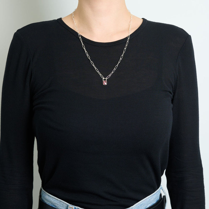 10月誕生石トルマリンのシルバーネックレス