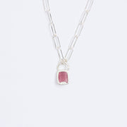 10月誕生石トルマリンのシルバーネックレス