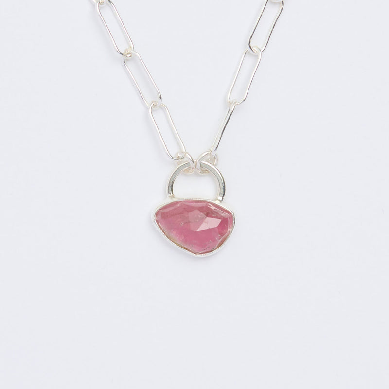 10月誕生石トルマリンのシルバーネックレス