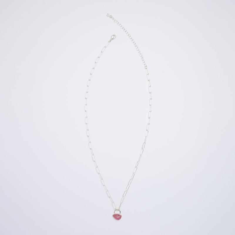 10月誕生石トルマリンのシルバーネックレス