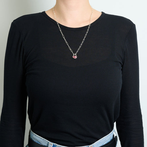 10月誕生石トルマリンのシルバーネックレス