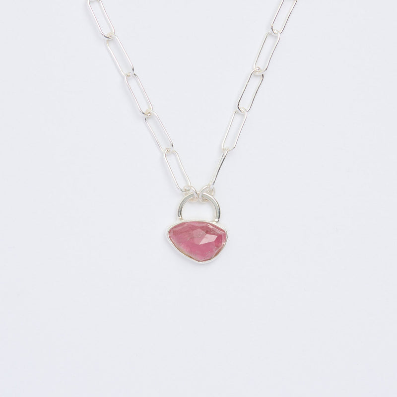 10月誕生石トルマリンのシルバーネックレス