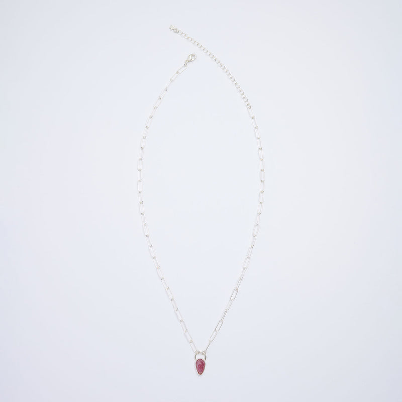 10月誕生石トルマリンのシルバーネックレス