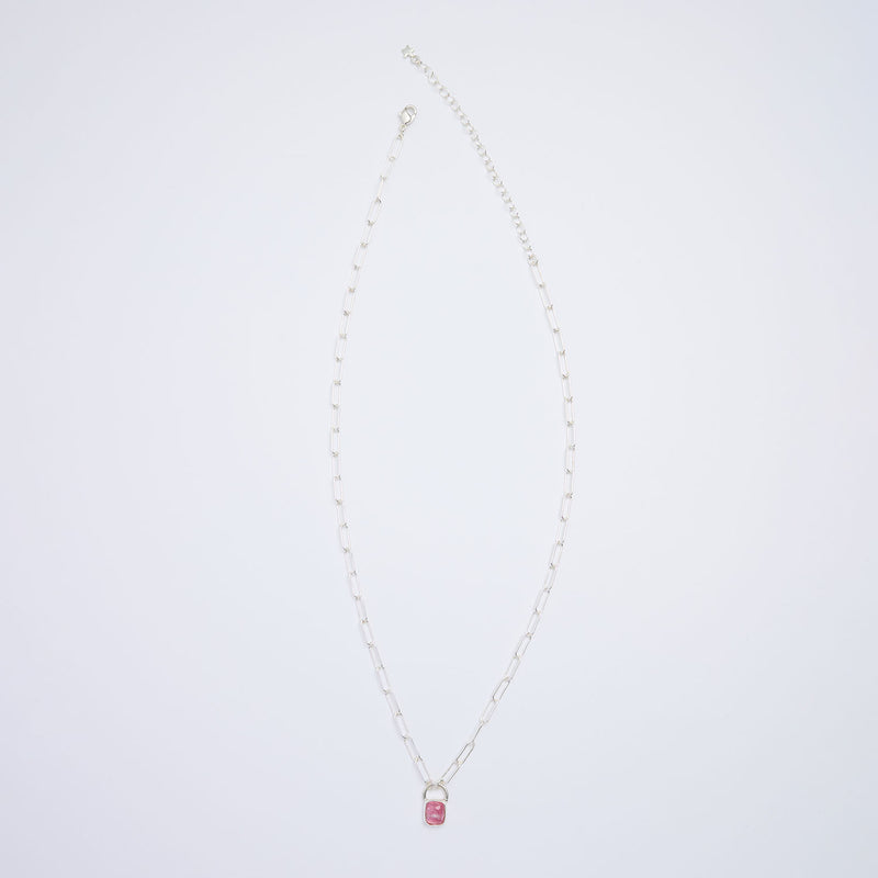 10月誕生石トルマリンのシルバーネックレス