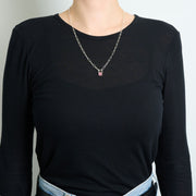 10月誕生石トルマリンのシルバーネックレス