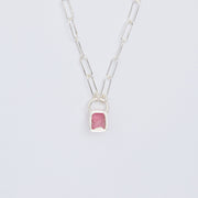 10月誕生石トルマリンのシルバーネックレス