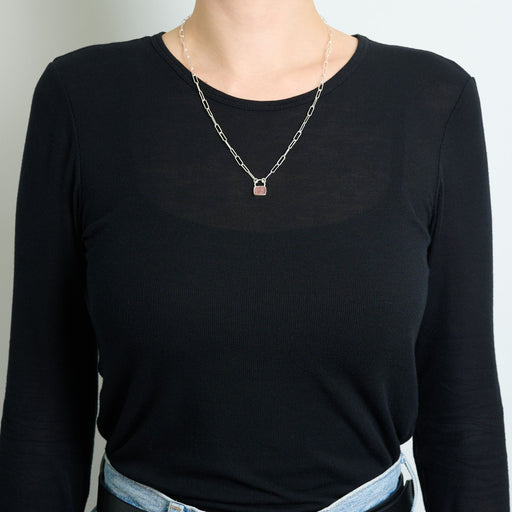 10月誕生石トルマリンのシルバーネックレス