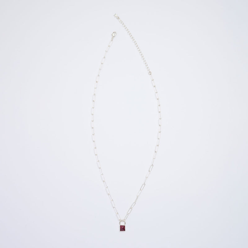 10月誕生石トルマリンのシルバーネックレス