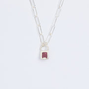 10月誕生石トルマリンのシルバーネックレス