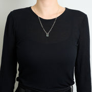 3月誕生石アクアマリンのシルバーネックレス