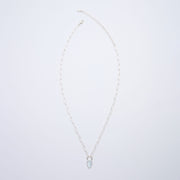 3月誕生石アクアマリンのシルバーネックレス