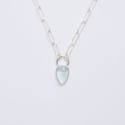 3月誕生石アクアマリンのシルバーネックレス