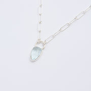 3月誕生石アクアマリンのシルバーネックレス