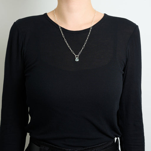 3月誕生石アクアマリンのシルバーネックレス