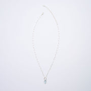 3月誕生石アクアマリンのシルバーネックレス