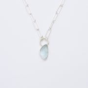 3月誕生石アクアマリンのシルバーネックレス