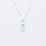 3月誕生石アクアマリンのシルバーネックレス