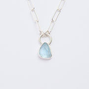 3月誕生石アクアマリンのシルバーネックレス