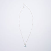 3月誕生石アクアマリンのシルバーネックレス