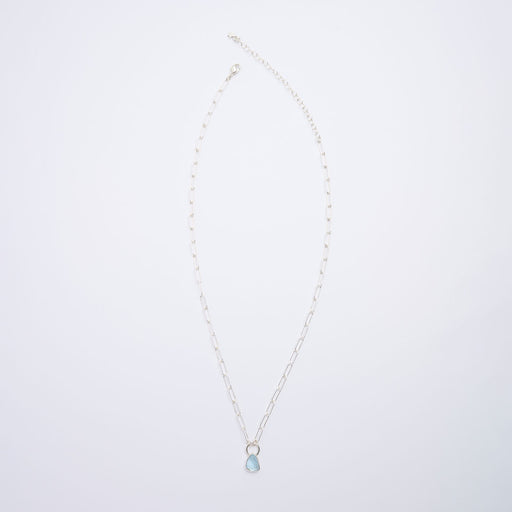 3月誕生石アクアマリンのシルバーネックレス