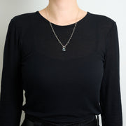 3月誕生石アクアマリンのシルバーネックレス