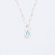 3月誕生石アクアマリンのシルバーネックレス