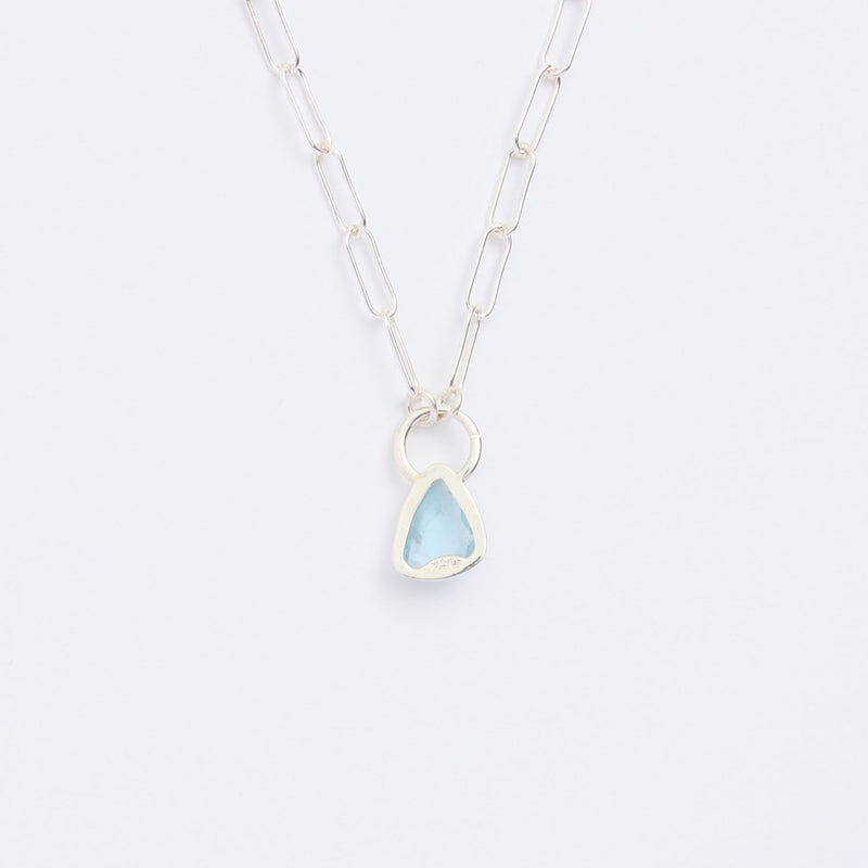 3月誕生石アクアマリンのシルバーネックレス