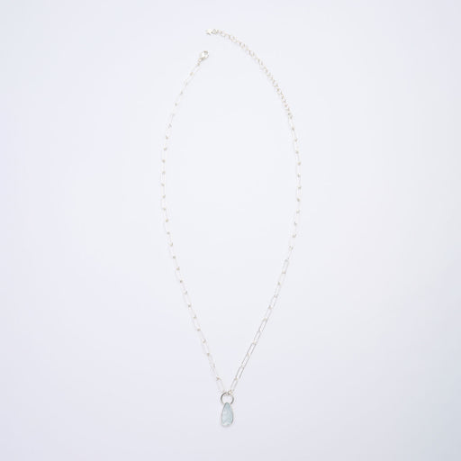 3月誕生石アクアマリンのシルバーネックレス