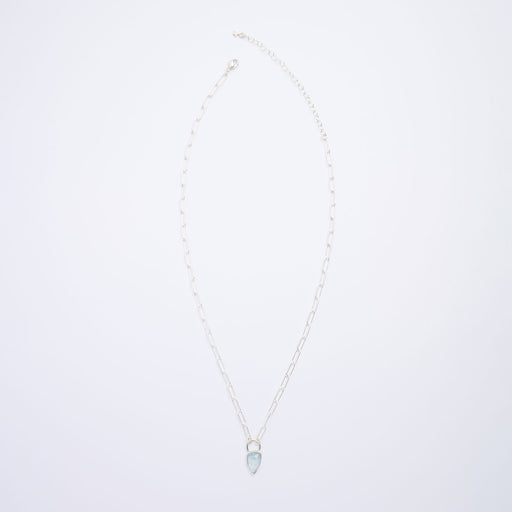 3月誕生石アクアマリンのシルバーネックレス