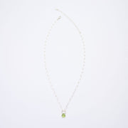 8月誕生石ペリドットのシルバーネックレス