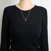 8月誕生石ペリドットのシルバーネックレス