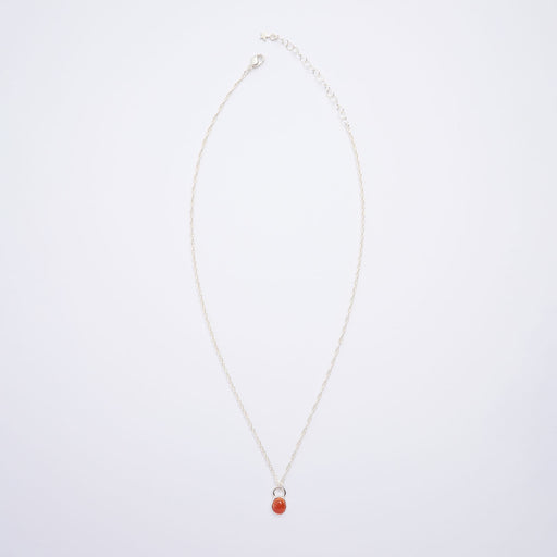 10月誕生石オパールのシルバーネックレス