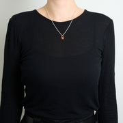 10月誕生石オパールのシルバーネックレス