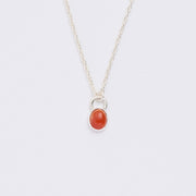 10月誕生石オパールのシルバーネックレス