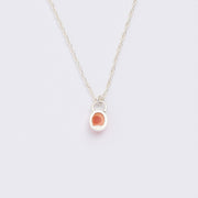 10月誕生石オパールのシルバーネックレス