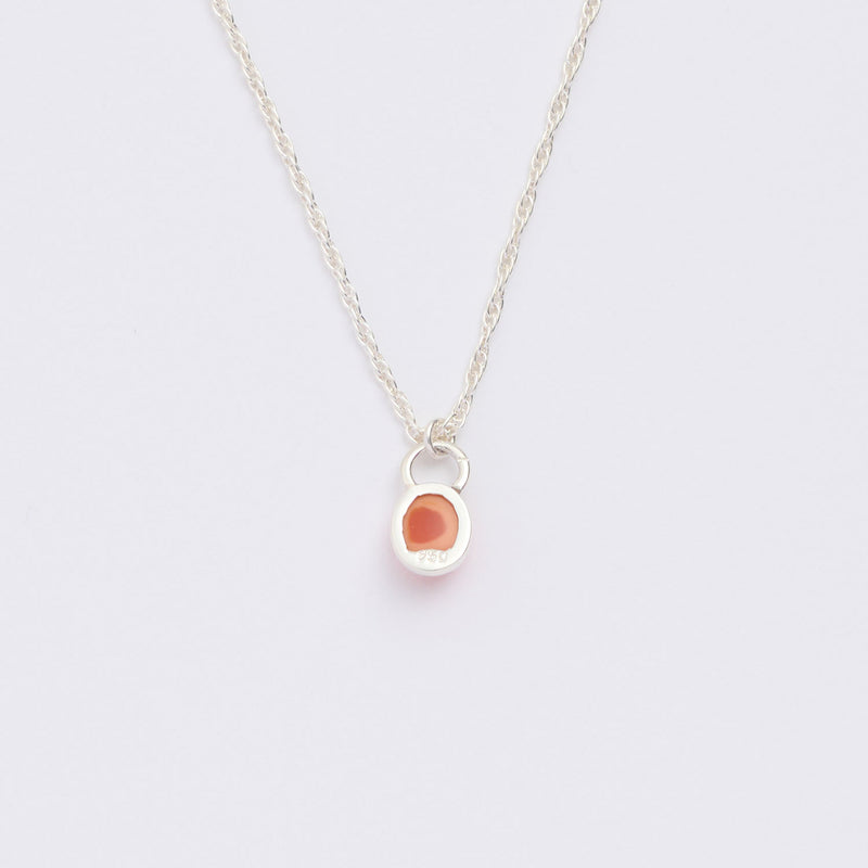 10月誕生石オパールのシルバーネックレス