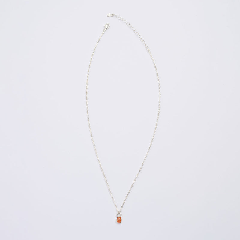 10月誕生石オパールのシルバーネックレス