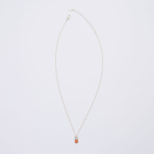 10月誕生石オパールのシルバーネックレス